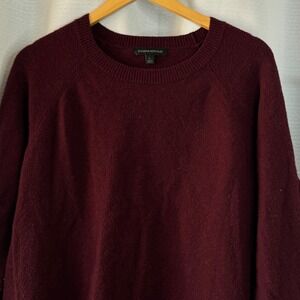 Banana Republic Wool‎ Blend Sweater Tunic Side Slits Black Rose Women's Large